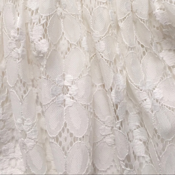 Strapless sweetheart white lace dress with belt - Picture 5 of 5